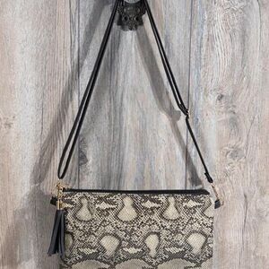 Faux Snake Skin Clutch